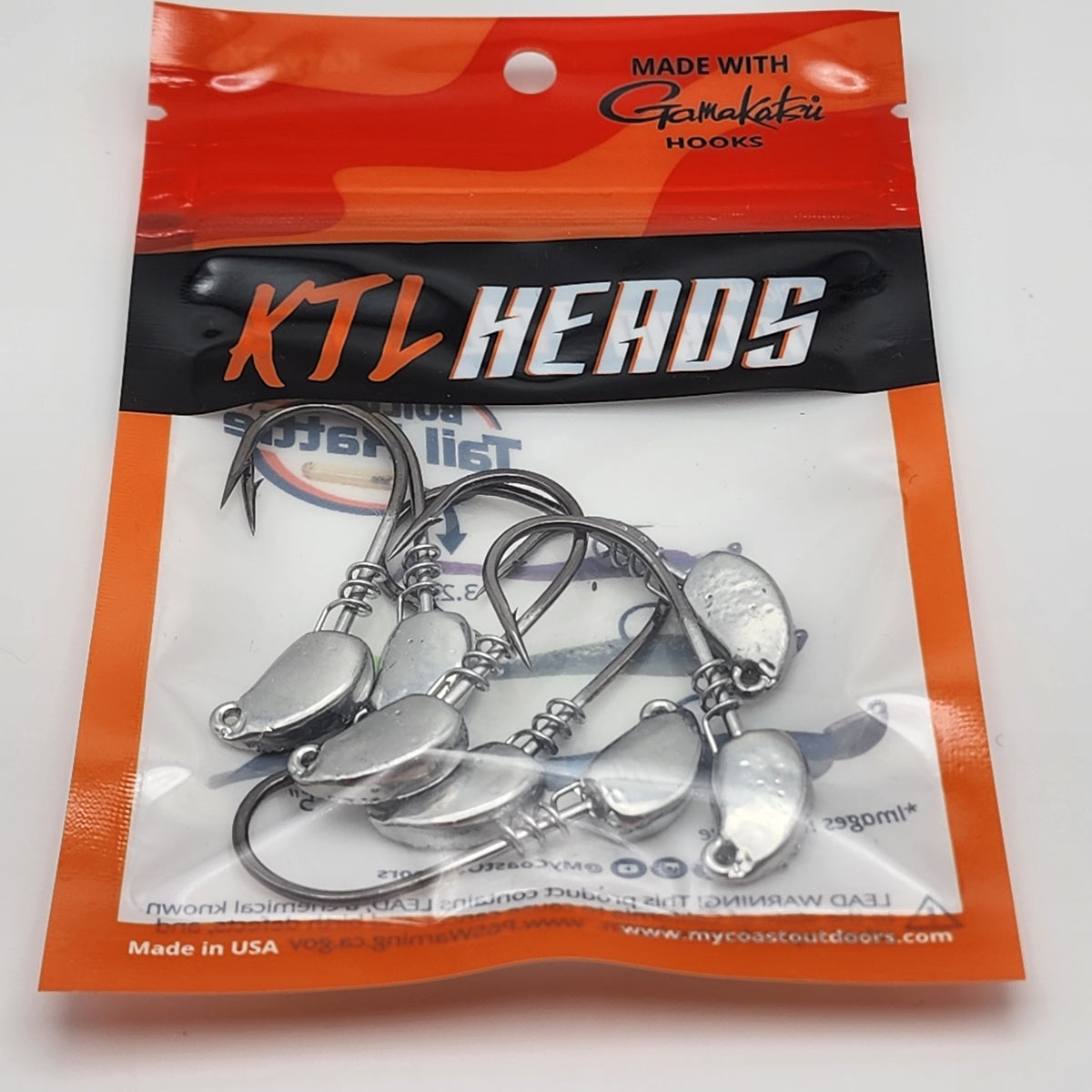 KTL Jigheads 7-Pack — Gamakatsu Heavy Wire Wide-Gap Hooks | Designed for Knockin Tail Lures | 3/0 & 4/0 | 1/16, 1/8 & 1/4 oz | Silver, Red & Chartreuse