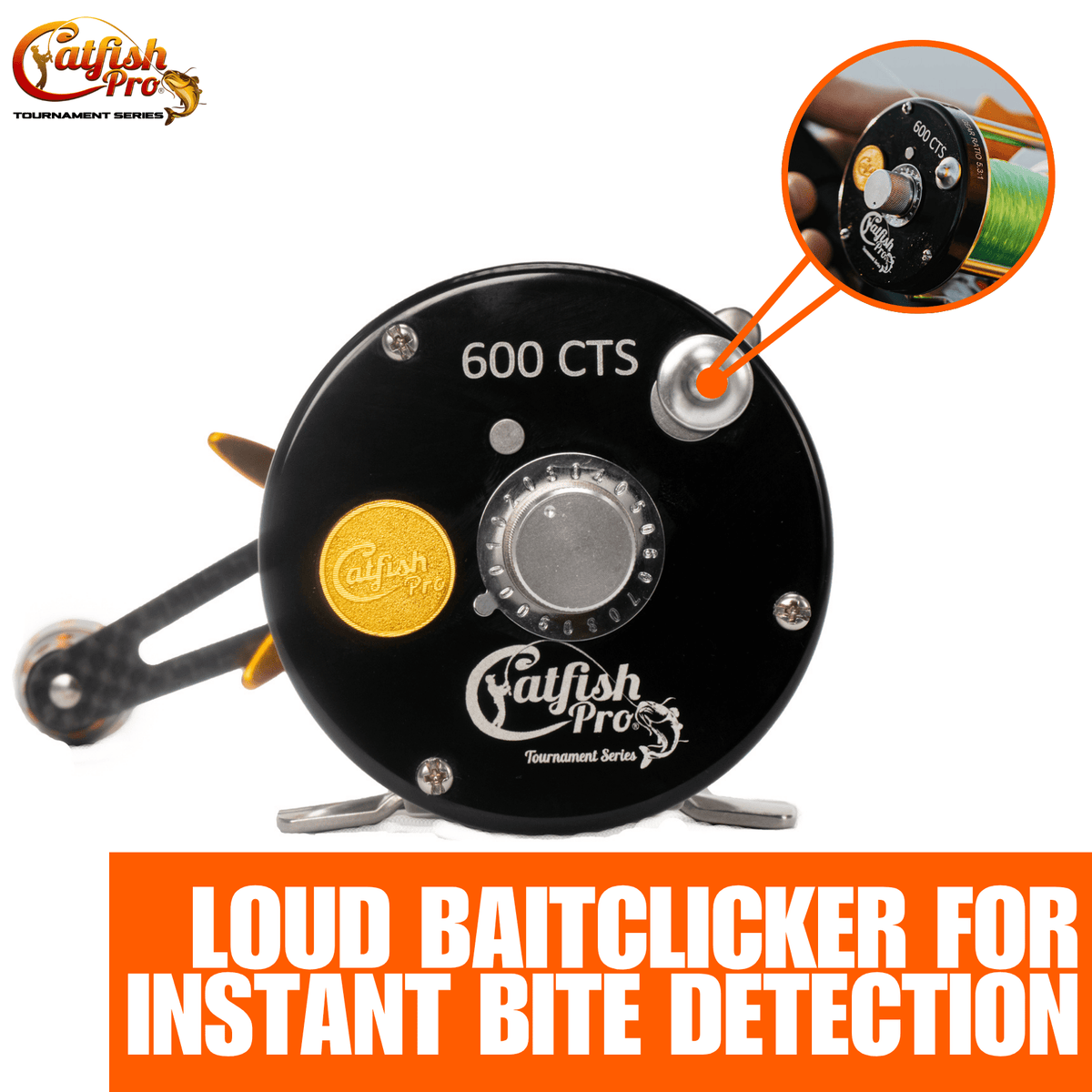 Catfish Pro 600CTS Round Baitcaster Reel | 19 lb Drag