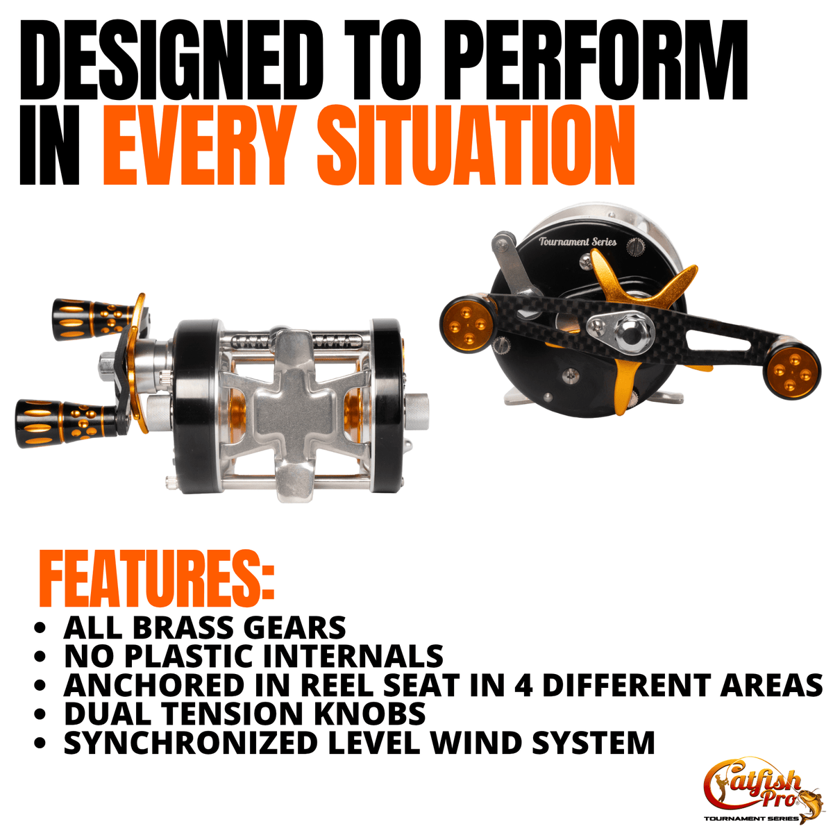 Catfish Pro 600CTS Round Baitcaster Reel | 19 lb Drag