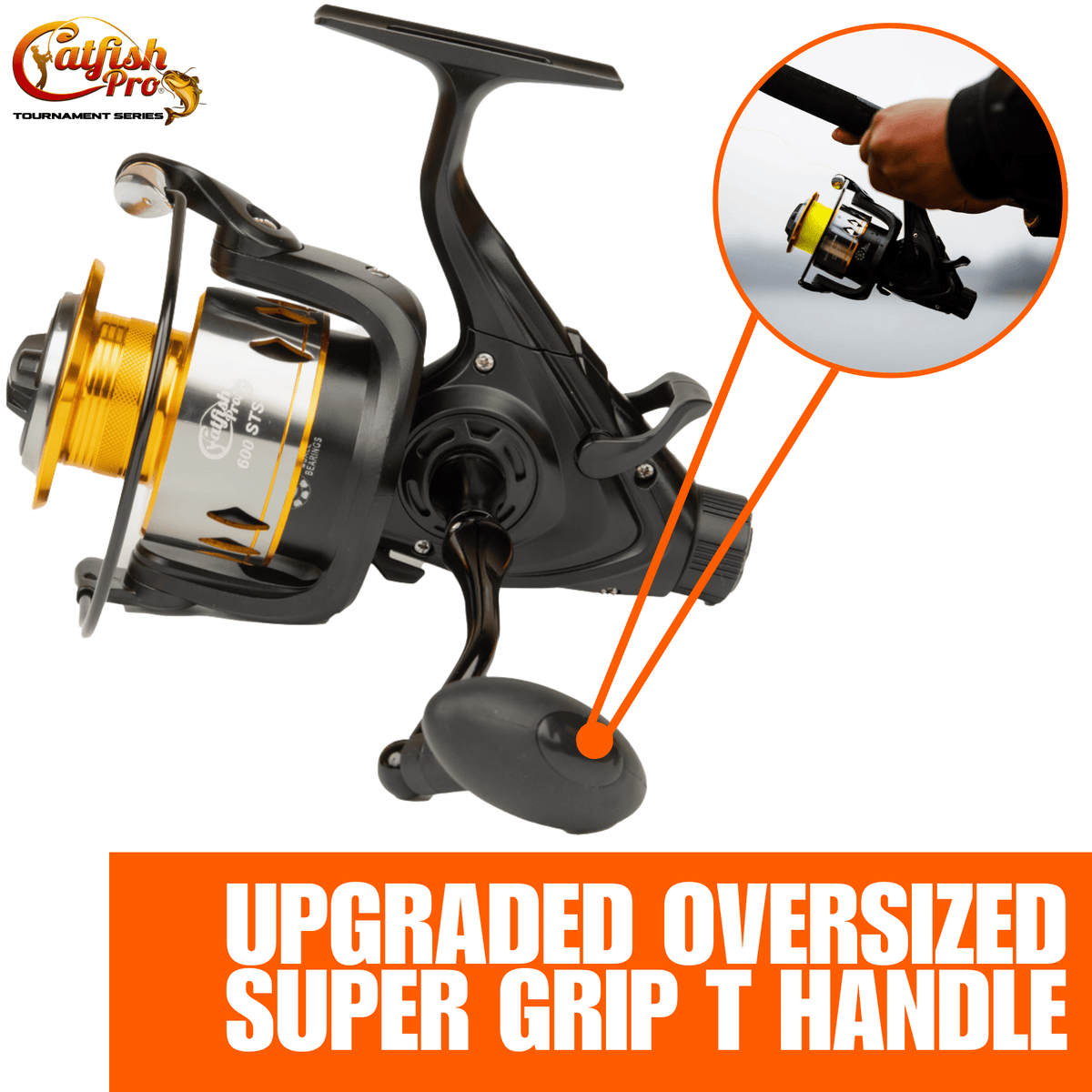 Catfish Pro 600STS Spinning Reel | Live Liner & Clicker