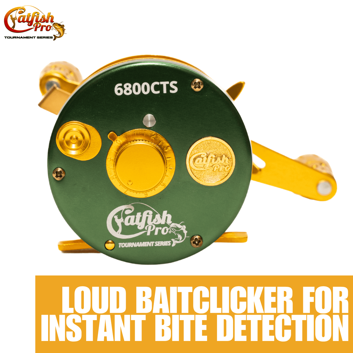 Catfish Pro 6800 CTS Round Baitcaster Reel | 40 lb Max Drag