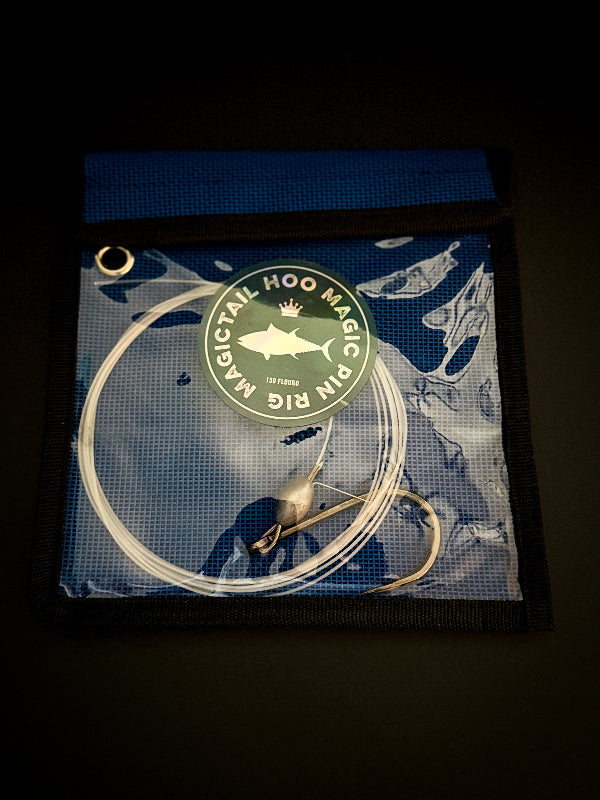 Magictail Pre-Made Ballyhoo Pin Rig | 6ft 150# Fluorocarbon | 9/0 Southern Tuna Hook