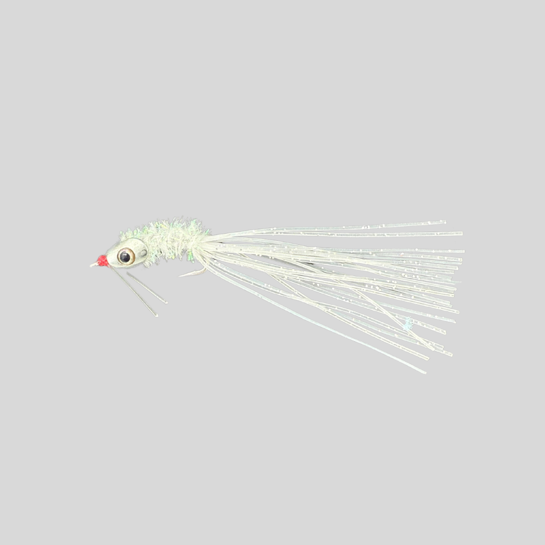 Fish-Skull Salt Creature | Flats Baitfish Fly | Fish-Skull Baitfish Head & Living Eyes | Hook-Up Keel | Weed Guard | #4 Stainless | Sand, Pearl & Brown | Bonefish, Redfish & Flats Species | Flymen
