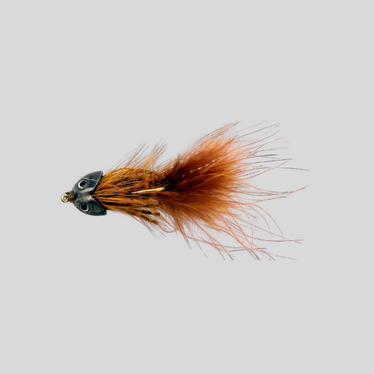 Fish-Skull Skulpin Bugger | Weighted Sculpin-Imitation Woolly Bugger | Fish-Skull Sculpin Helmet | Hook-Up Bottom Fishing | Living Eyes | #4, #6 & #8 | Brown, Olive & Black | Trout & Bass | Flymen