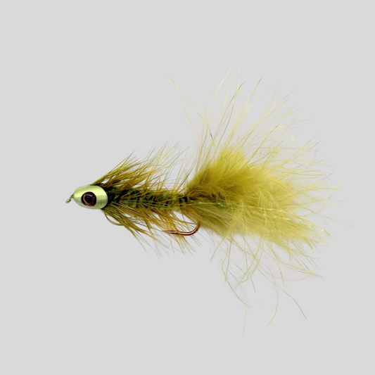 Fish-Skull Super Bugger | Woolly Bugger with Fish-Skull Baitfish Head & Living Eyes | Strip or Dead-Drift | Stonefly, Leech & Sculpin Imitation | #4, #6 & #8 | Brown, Olive & Black | Trout & Bass | Flymen
