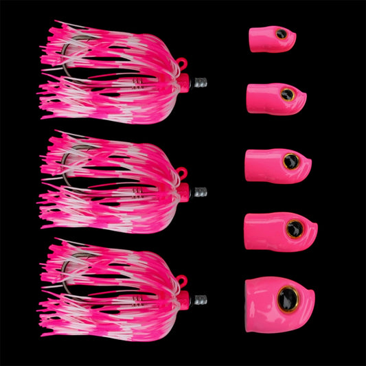 Stack Tackle Skirted Screwy Head Jigs | 5 Sizes + 3 Mustad Hooks | Silicone Skirt | Swap Without Re-Tying | Flounder, Striped Bass, Snook