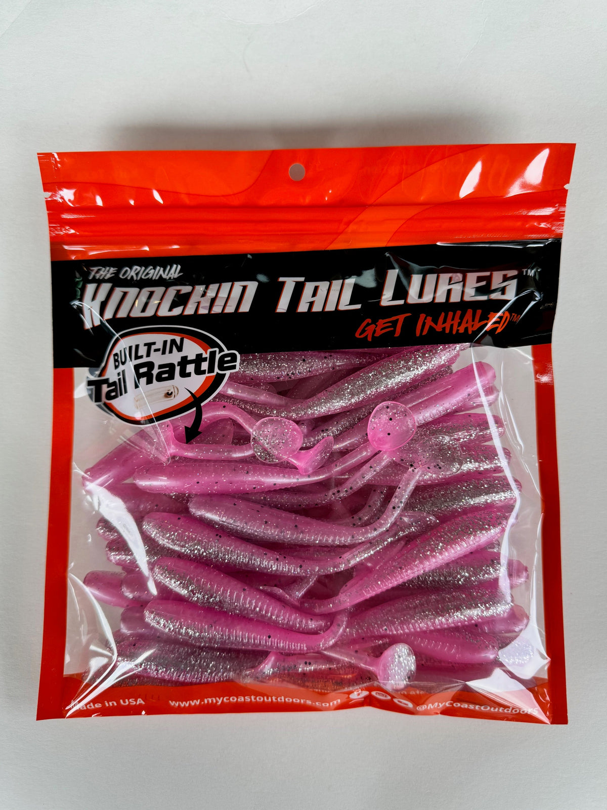 Knockin Tail Lures Bulk Bag — 50 Built-In Tail Rattle Paddle Tails | Your Choice of Size & Color