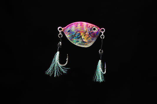 Colorful fishing lure with a black background
