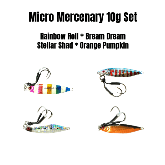 Submission Fishing Co. Micro Mercenary 4-Pack | Slow Pitch Jig | 10g & 15g | 4 Colors | Inshore & Freshwater