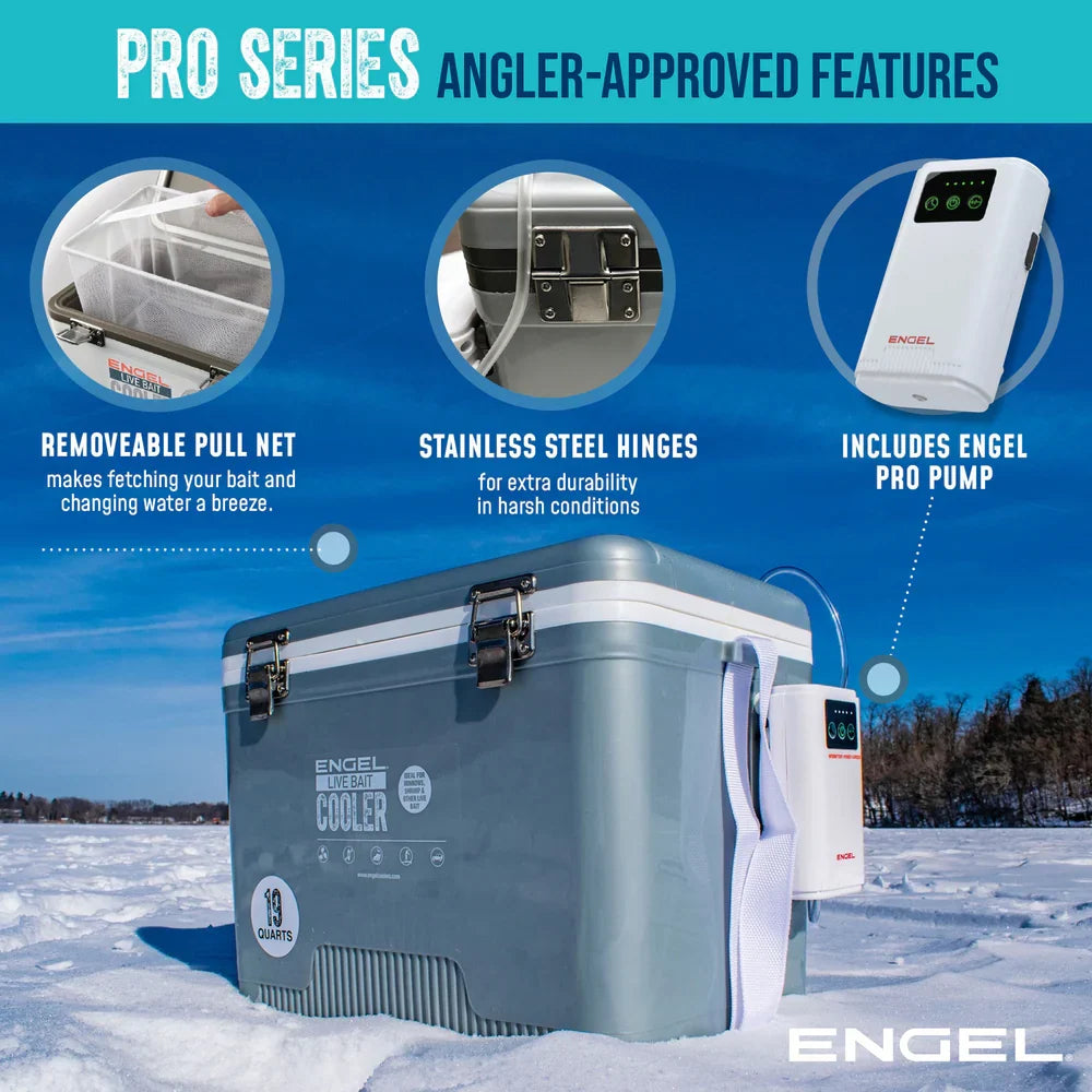 Engel Live Bait Pro Cooler 7.5 Qt with AP3 Aerator