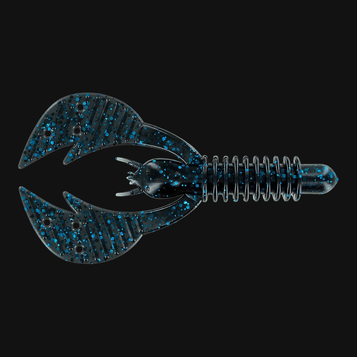 Big Bite Baits Kamikaze Craw 3.75" in Black Blue Metal Flake