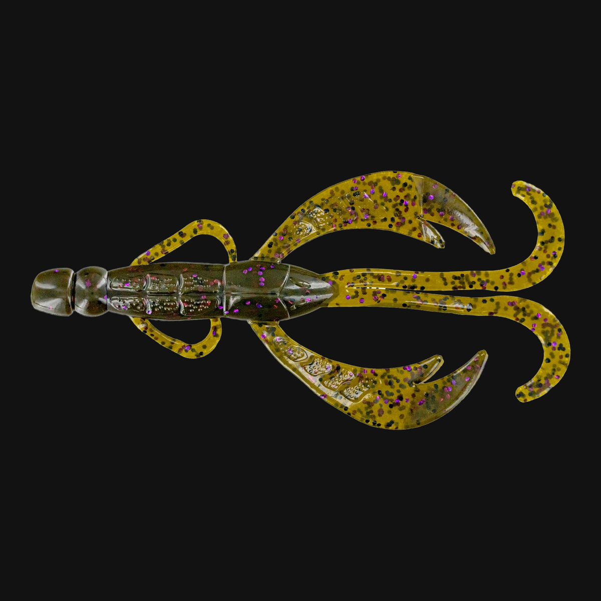 Big Bite Baits Battle Bug 5" in Green Pumpkin Grape Flake