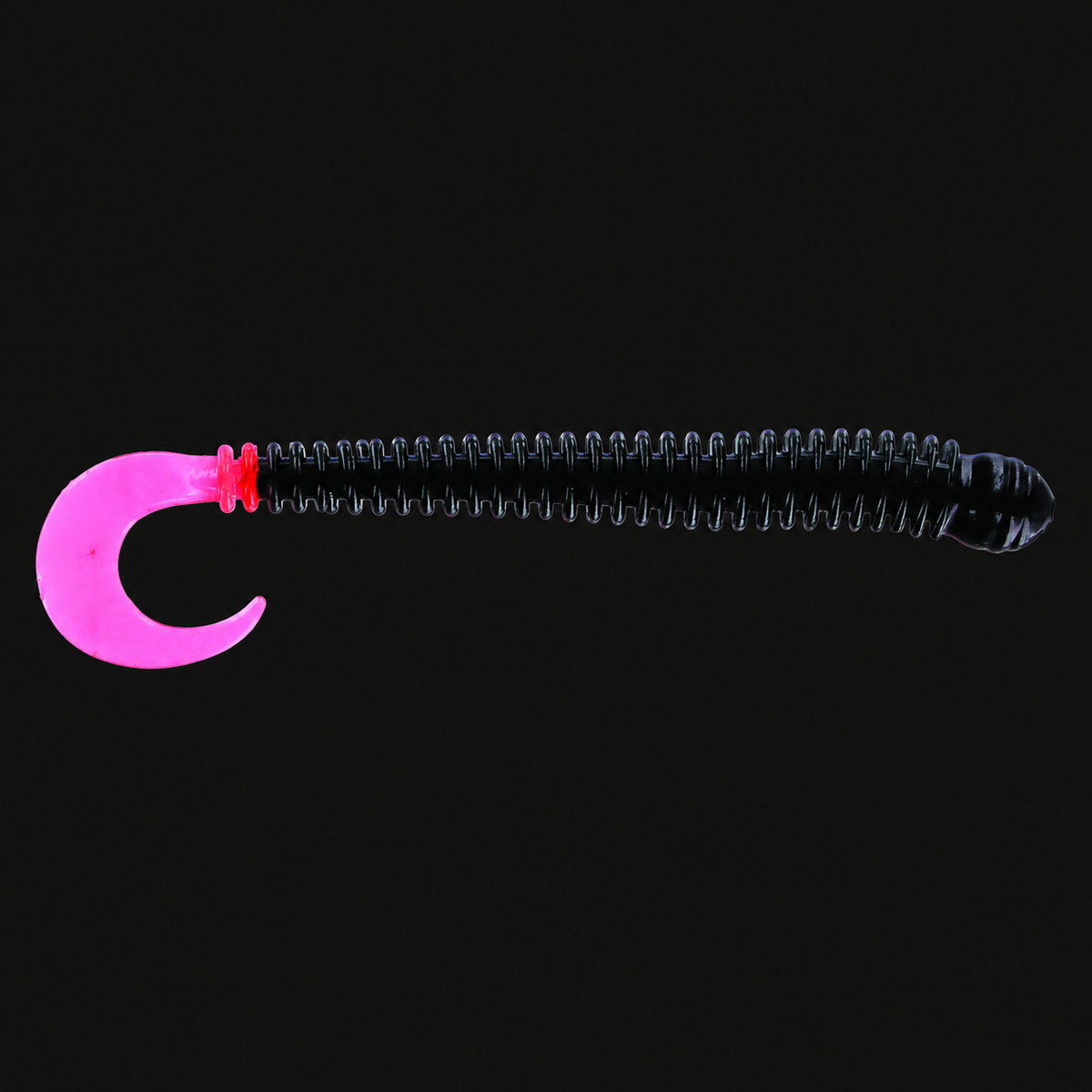 Big Bite Baits 4-inch Ring Disc Worm in Black Firetail