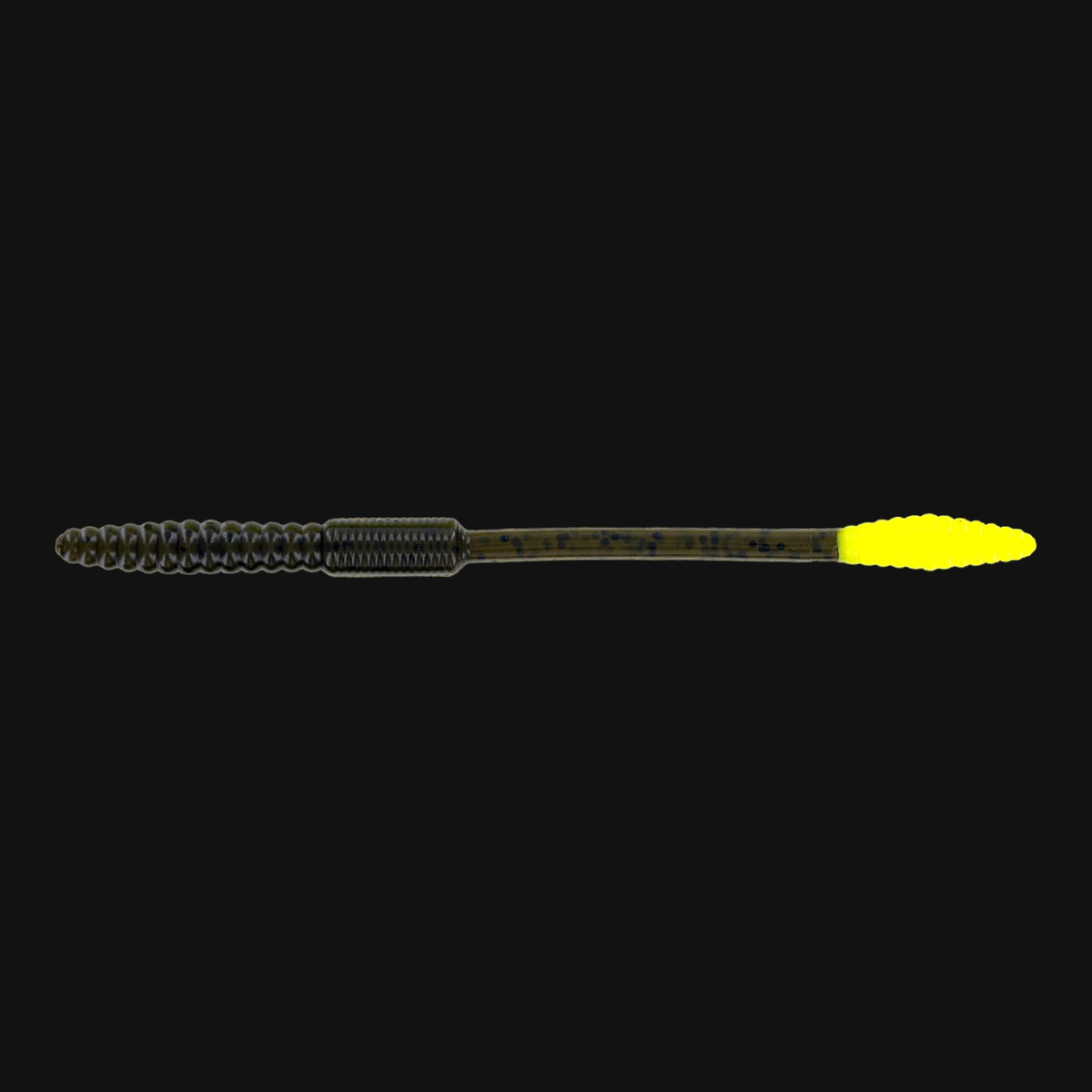 Big Bite Baits Squirrel Tail Worm 4.5" in Green Pumpkin / Chart