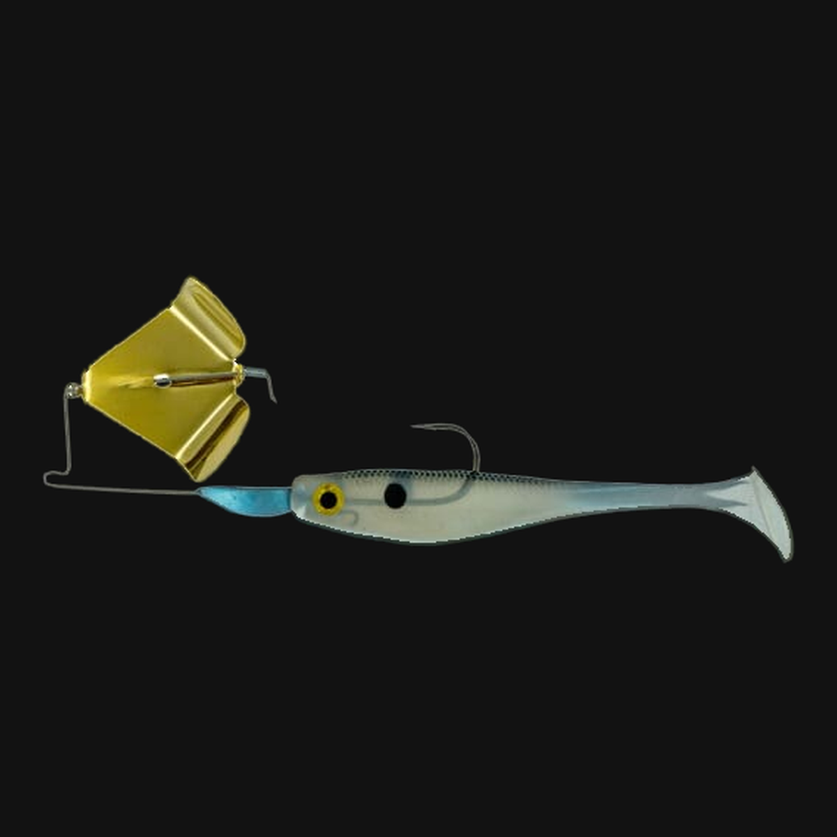 Big Bite Baits Suicide Buzz 3/8 ounce in Gold Blade / Blue Gizzard