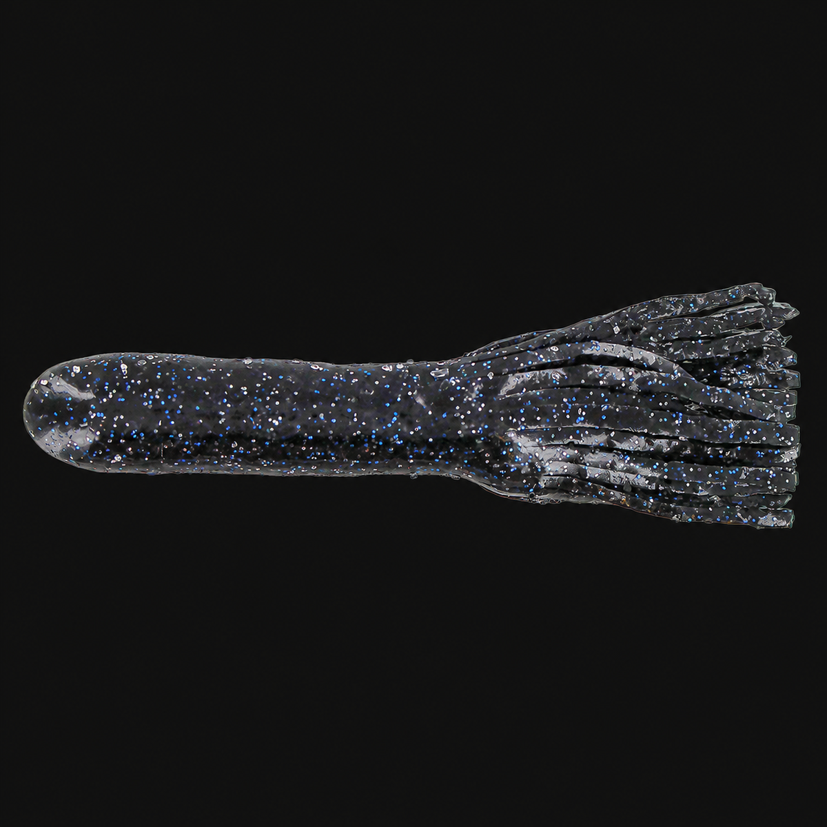 Big Bite Baits Tour Flipper Tube 4-inch in Black Blue Silver Flake
