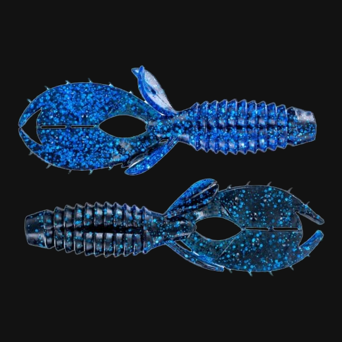 Big Bite Baits YoMama 4" in Black / Blue Metal Flake Lam