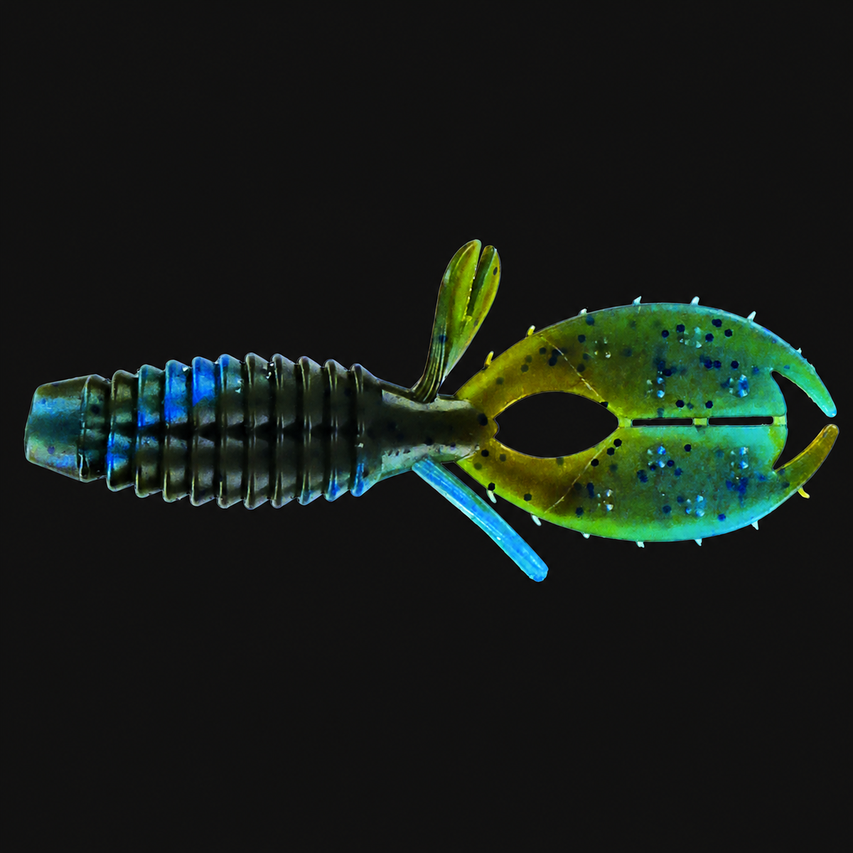 Big Bite Baits YoMama 4-inch in Green Pumpkin / Blue Swirl