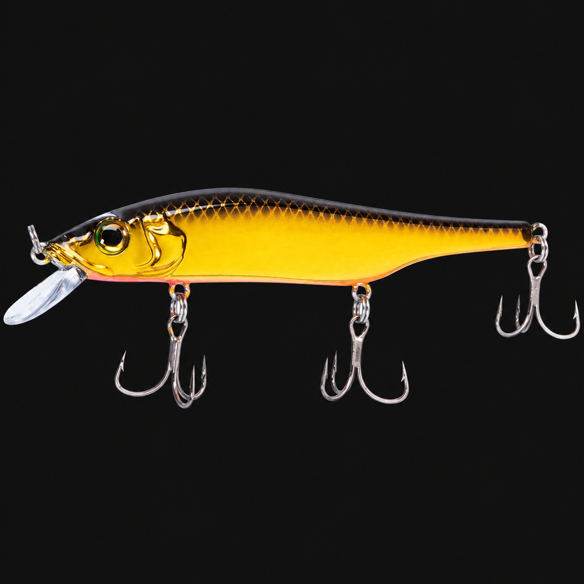 Bill Lewis Scope-Stik jerkbait in Gold Black/Orange Belly