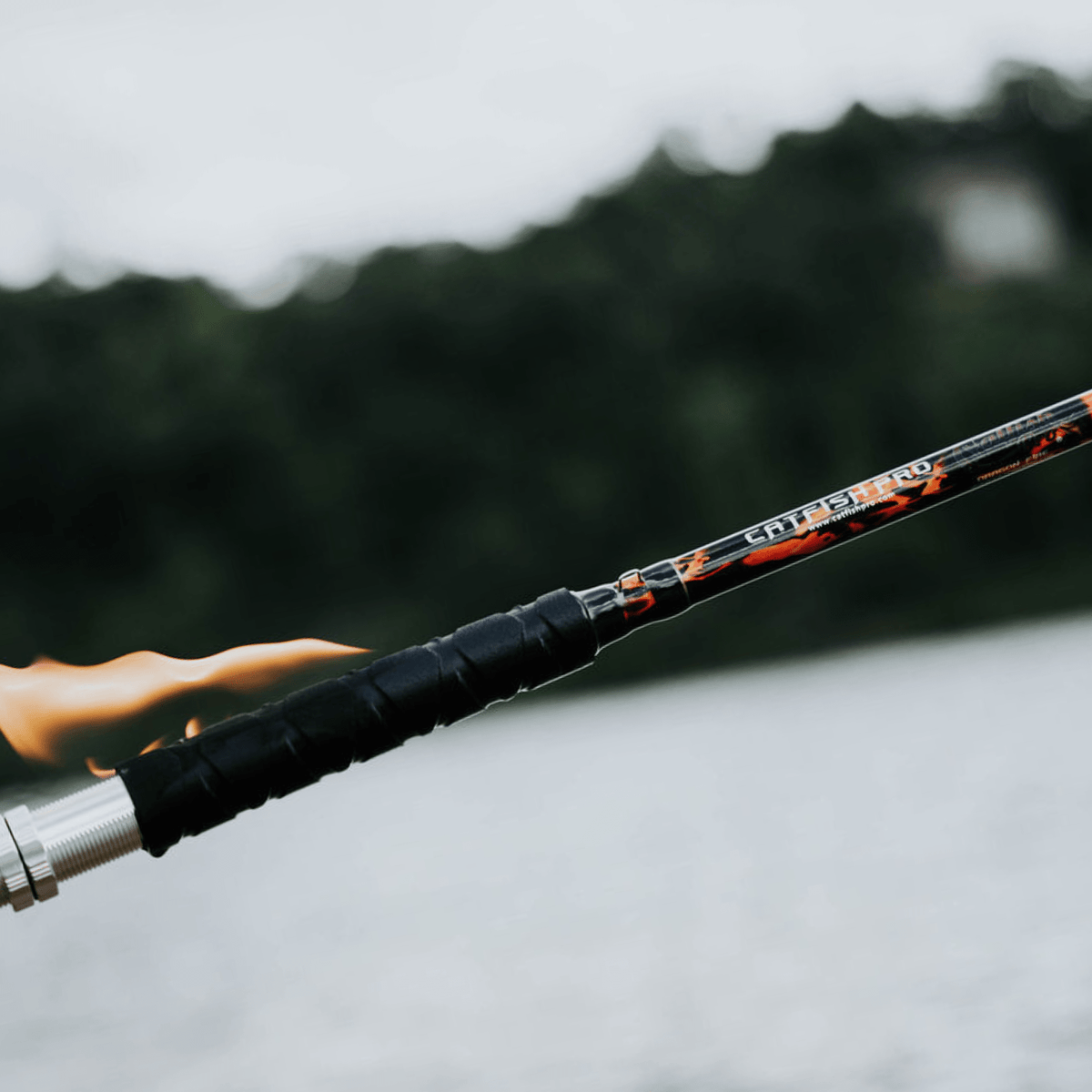 Catfish Pro Black Dragon Fire Casting Rod | 7'6" Glow