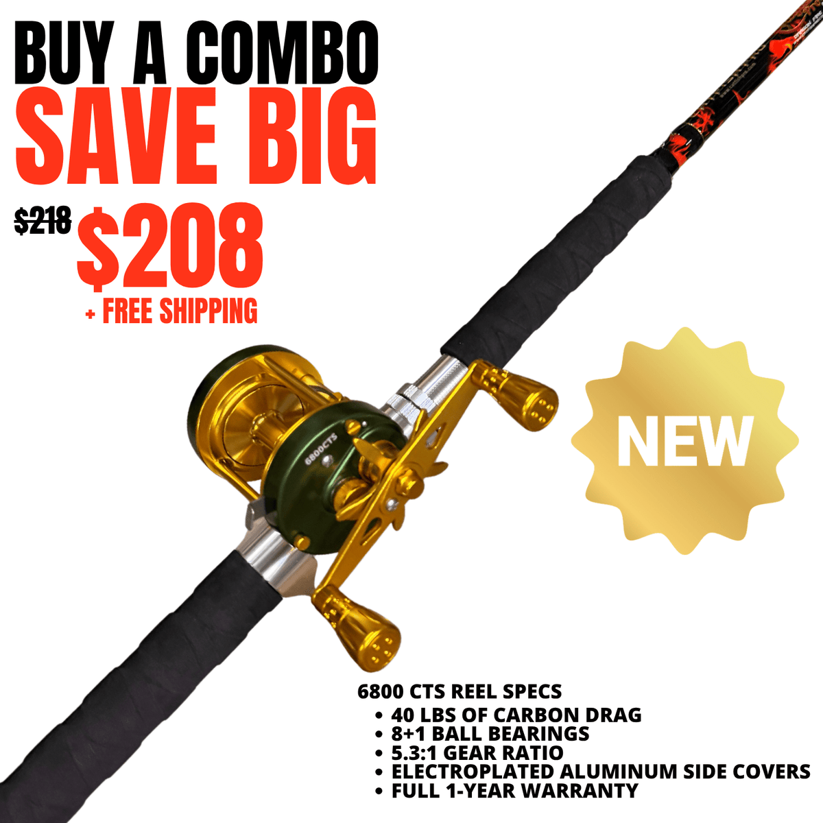 Catfish Pro Black Dragon Fire Casting Rod | 7'6" Glow
