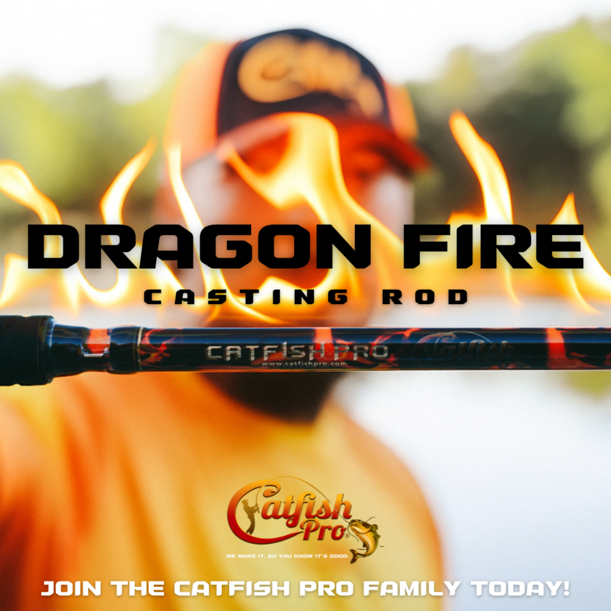 Catfish Pro Black Dragon Fire Casting Rod | 7'6" Glow
