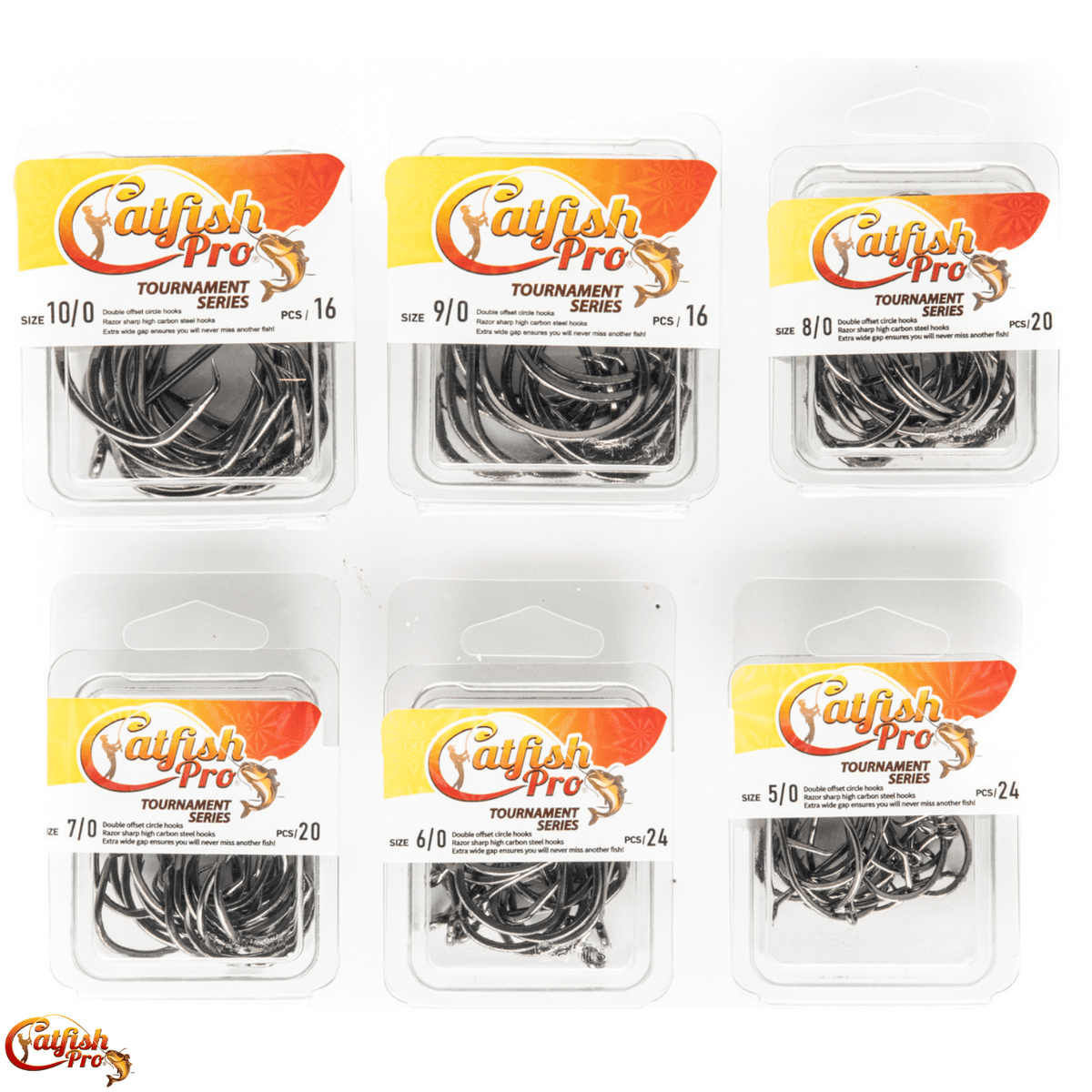 Catfish Pro Double Offset Circle Hooks 6/0 Value Pack 24-Count