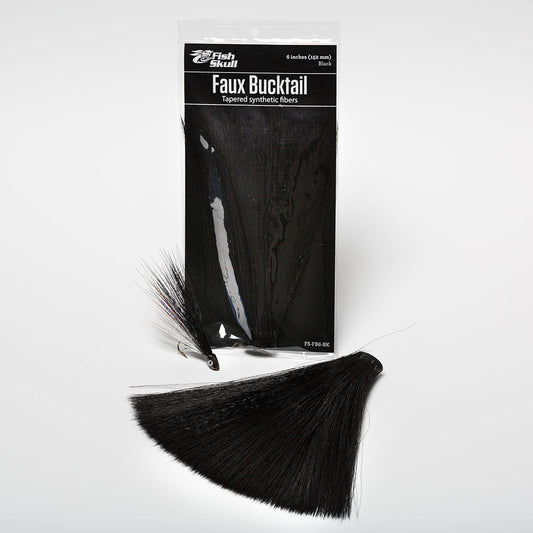 Flymen Faux Bucktail | Tapered Synthetic Bucktail Fiber | 6" Uniform Length | Pre-Stacked | 12 Colors | Clousers, Deceivers, Pike & Big Game Flies | Bite-Proof | Flymen