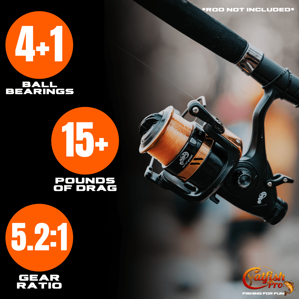 Catfish Pro Fishing For Fun Spinning Reel | 20 lb Mono