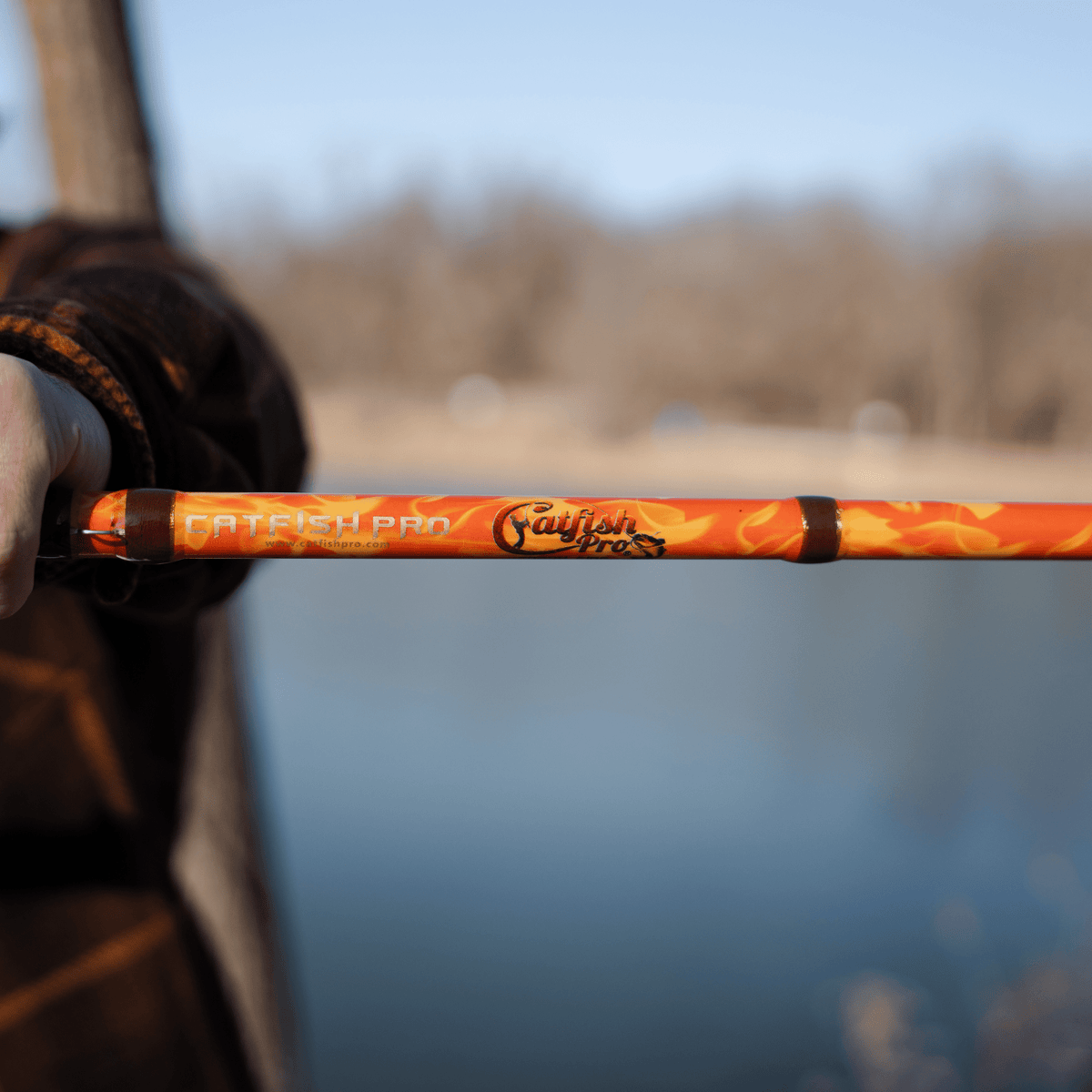 Catfish Pro Orange Dragon Fire Casting Glow Rod | 7'6"
