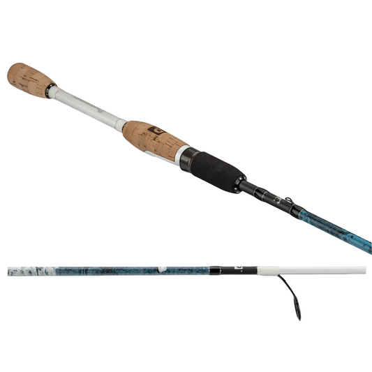 Fishing rod with cork handles on a transparent background
