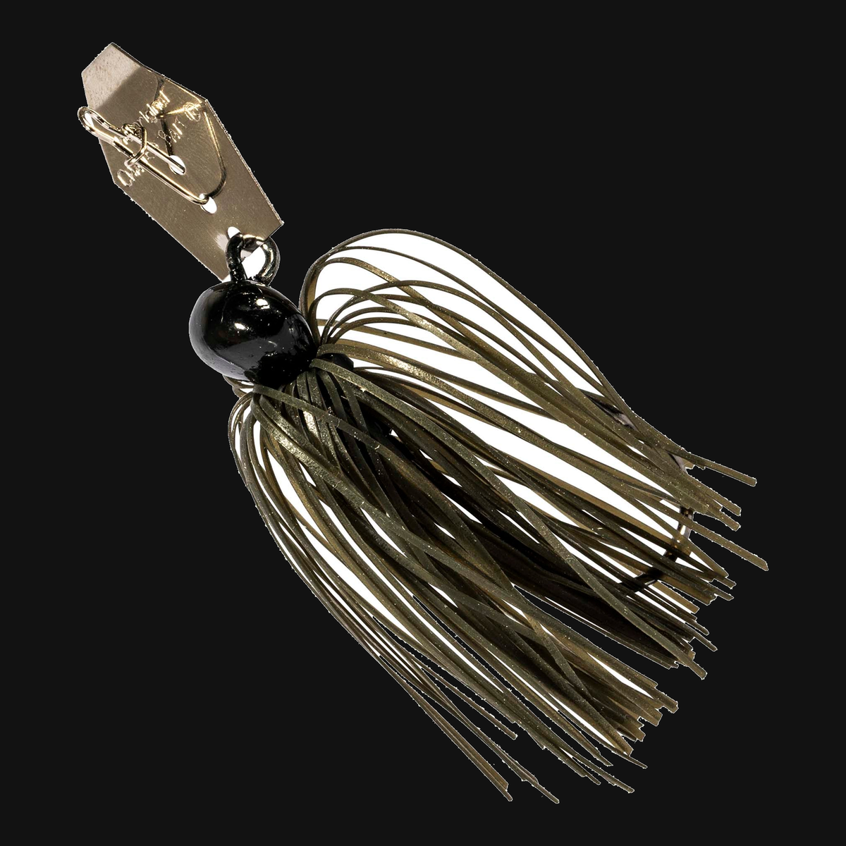 Z-Man ChatterBait Mini 1/4-ounce bladed jig in Green Pumpkin/Black