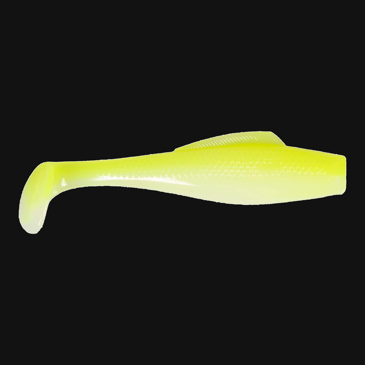 Z-Man MinnowZ in Glow Chartreuse, paddle tail swimbait