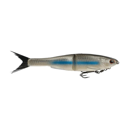 Fishing lure resembling a small fish on a white background