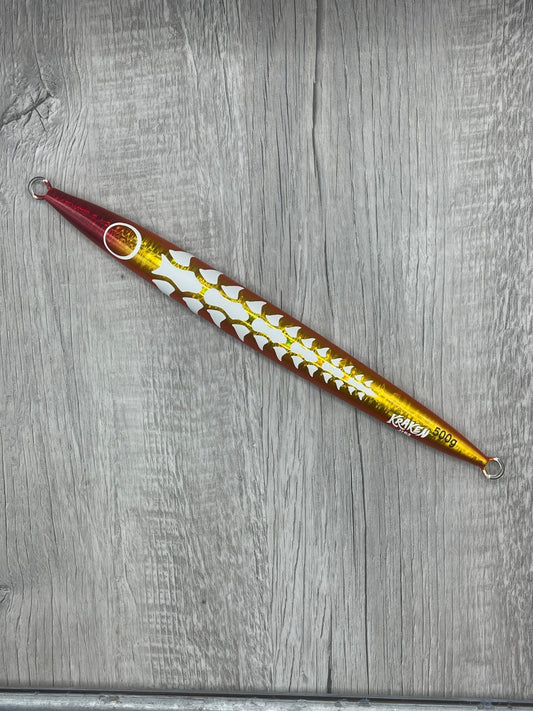 Kraken Jigz Torpedo Bones XL Orange Glow/UV Deep Drop Jig | 500g