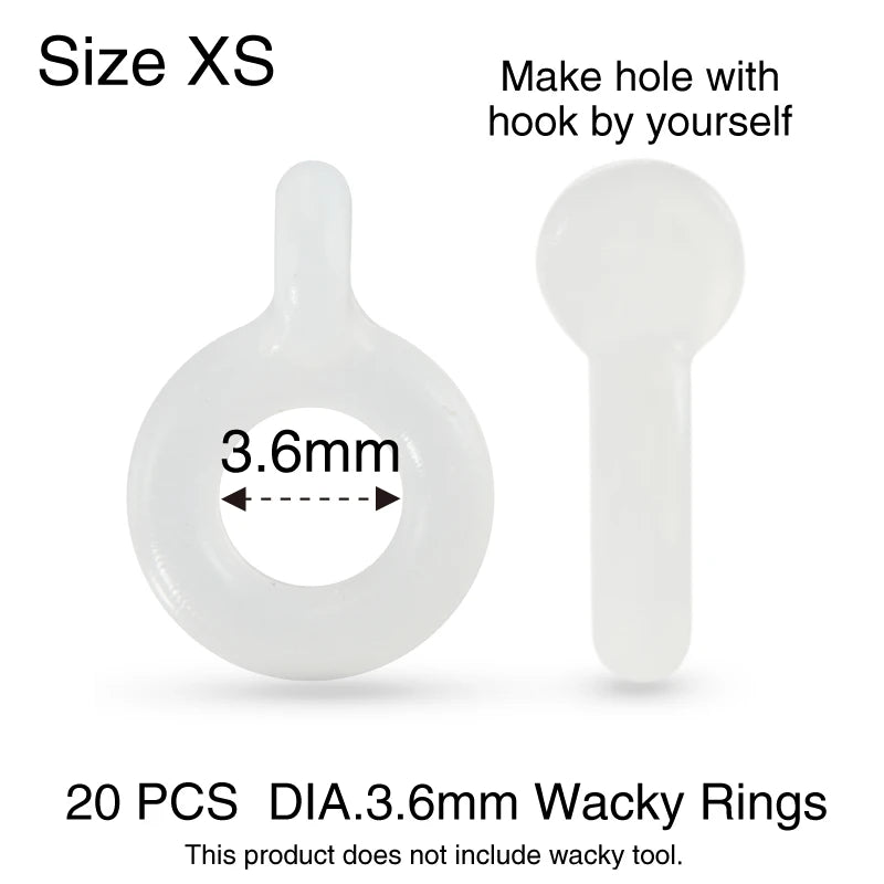 LUREHOLIC 8mm 12mm Wacky Tool with 10 Wacky Rings for Worm  Wacky Rig Neko Rig Bass Lure Fishing Wacky Rings
