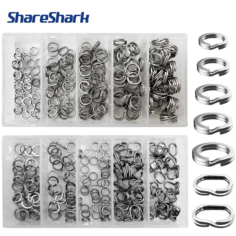 200pcs/box High-Strength Stainless Steel Split Rings for Fishing Lures Loop Corrosion-Resistant Connector Rings