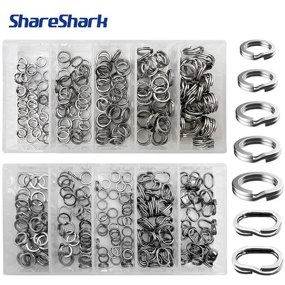 200pcs/box High-Strength Stainless Steel Split Rings for Fishing Lures Loop Corrosion-Resistant Connector Rings