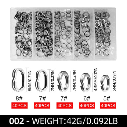200pcs/box High-Strength Stainless Steel Split Rings for Fishing Lures Loop Corrosion-Resistant Connector Rings