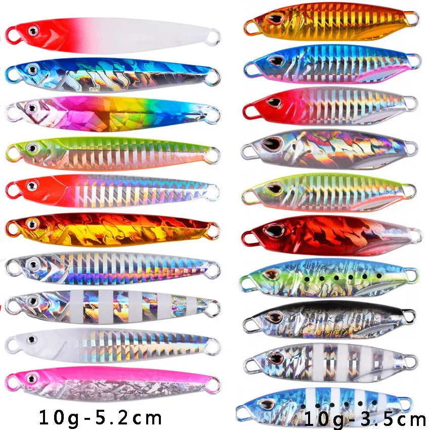 20PCS Quality Metal Cast Jig Spoon Set 10g- 60g Shore Casting Jigging Fish Sea Bass Fishing Lures Artificial Bait Tackle
