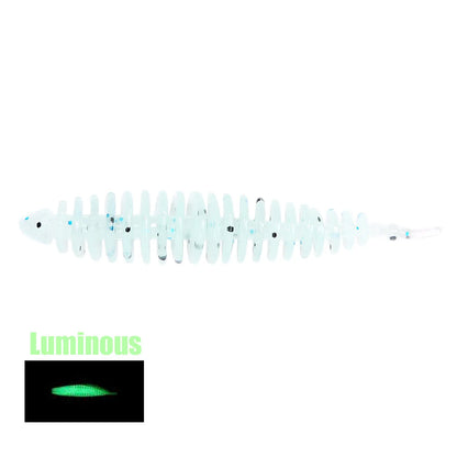 Soft Fishing Lure, Spiral Worm Bait with Glitter
