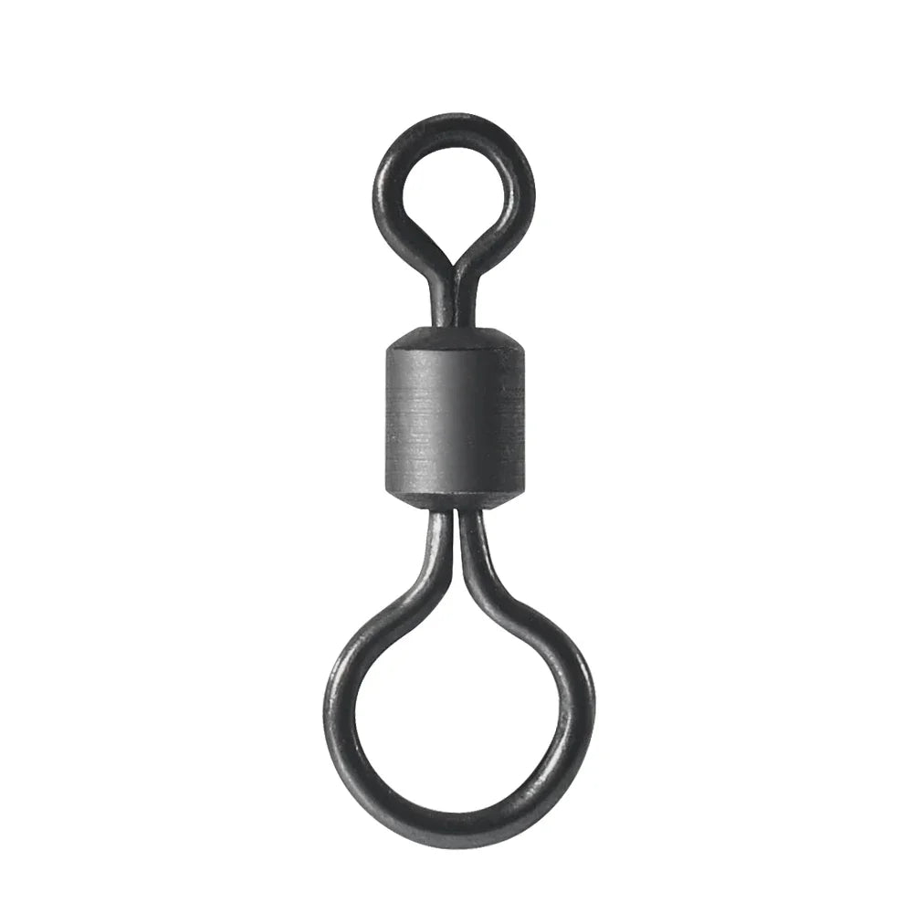 100pcs Carp Fishing Swivel Big Eye Rolling Swivels Matt Black Carp Quick Change Connector Fishing Hooks Lure Accessories