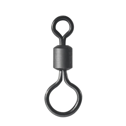 100pcs Carp Fishing Swivel Big Eye Rolling Swivels Matt Black Carp Quick Change Connector Fishing Hooks Lure Accessories