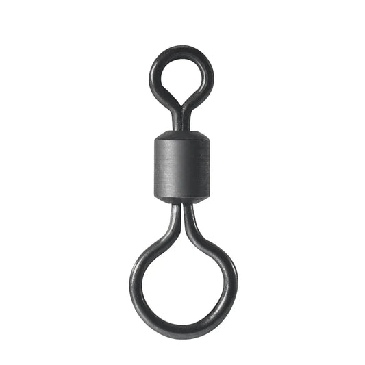 100pcs Carp Fishing Swivel Big Eye Rolling Swivels Matt Black Carp Quick Change Connector Fishing Hooks Lure Accessories