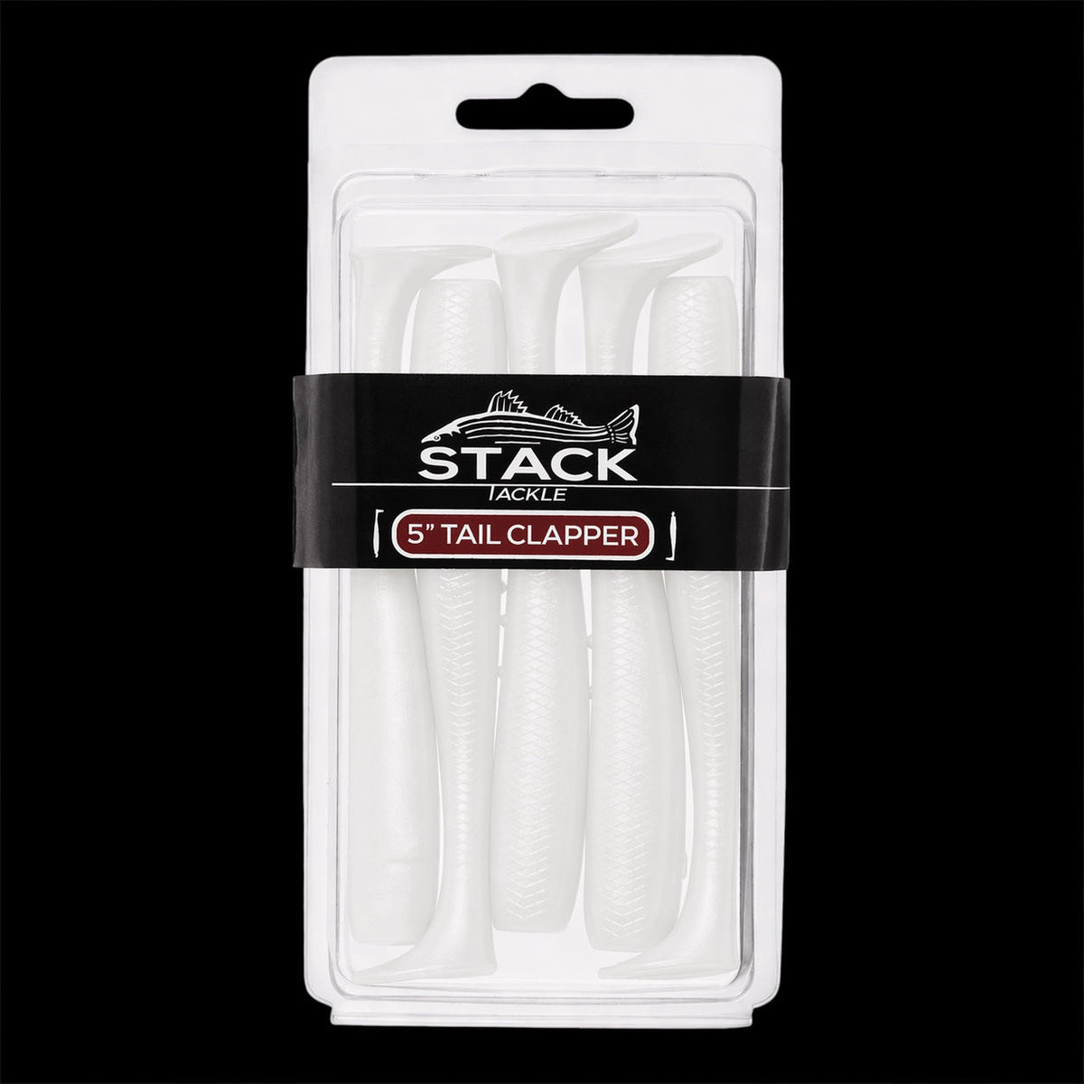 Stack Tackle 5" Tail Clapper | Paddle Tail Swimbait | 5 Per Pack | 5/0 Screwy Head Compatible | Striped Bass, Flounder, Snook | 6 Colors
