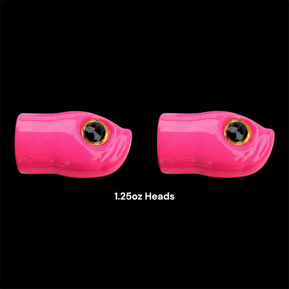 Stack Tackle Replacement Heads | 5/0 Screwy Head Jigs | 2 Per Pack | 0.5–1.5 oz | Chartreuse, Black, White, Pink