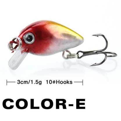Fishing Lure Small Minnow Mini Wobble 3cm 1.5g Micro Fish Crank Bait Artificial Lure Swimbait 1 Piece
