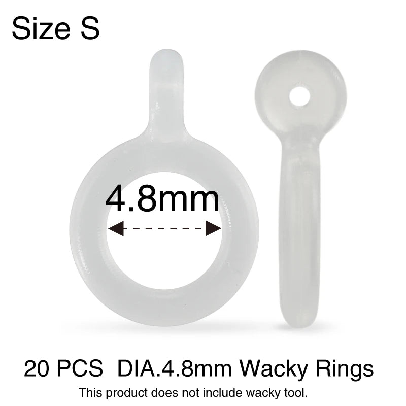 LUREHOLIC 8mm 12mm Wacky Tool with 10 Wacky Rings for Worm  Wacky Rig Neko Rig Bass Lure Fishing Wacky Rings