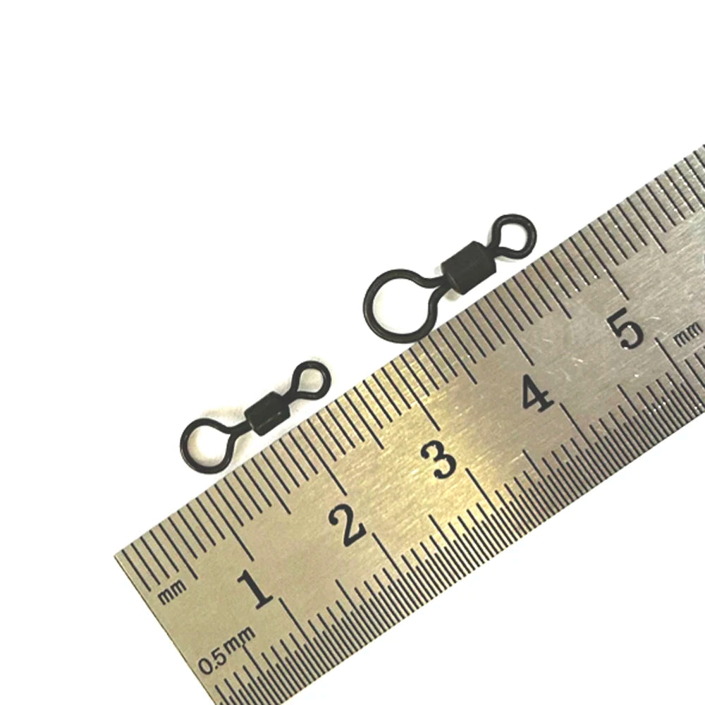 100pcs Carp Fishing Swivel Big Eye Rolling Swivels Matt Black Carp Quick Change Connector Fishing Hooks Lure Accessories