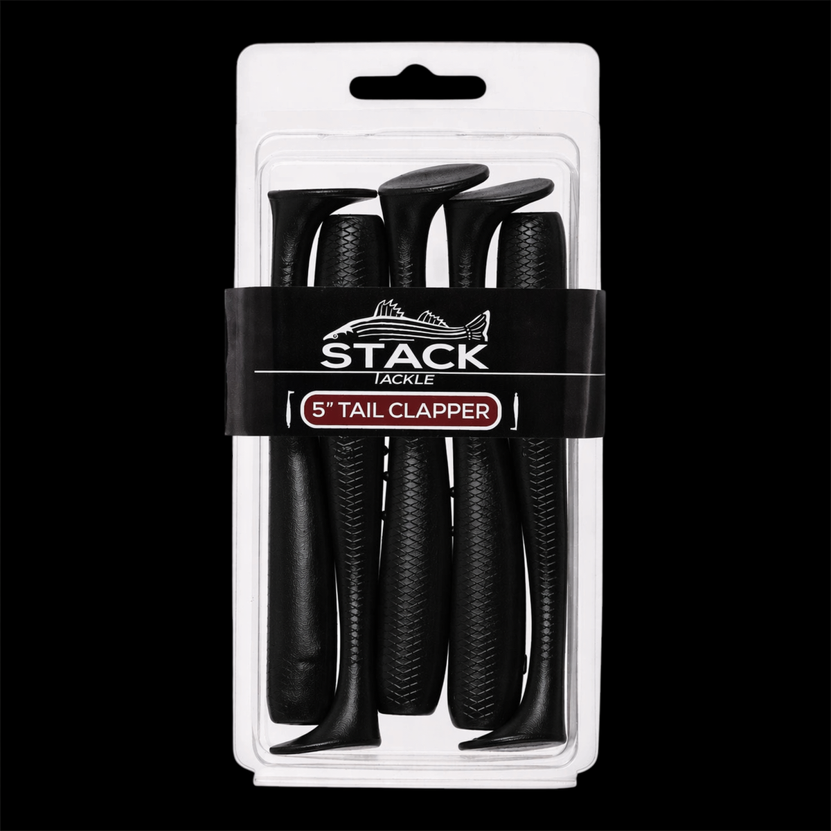 Stack Tackle 5" Tail Clapper | Paddle Tail Swimbait | 5 Per Pack | 5/0 Screwy Head Compatible | Striped Bass, Flounder, Snook | 6 Colors
